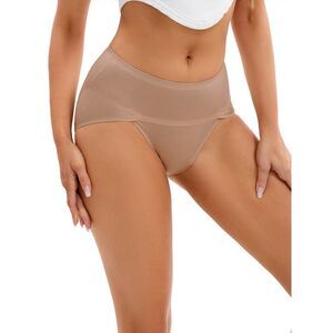 Hi-Cut High Waist Briefs Full-Coverage Available in Plus Size Underpants Brown